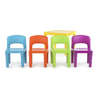 Kids plastic 5-piece table & 4 chairs set (multicoloured) 3