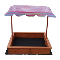 Delightful canopy-covered sandpit with adjustable canopy