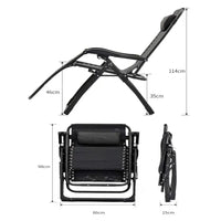 King size outdoor reclining beach sunlounge with black seat and chair