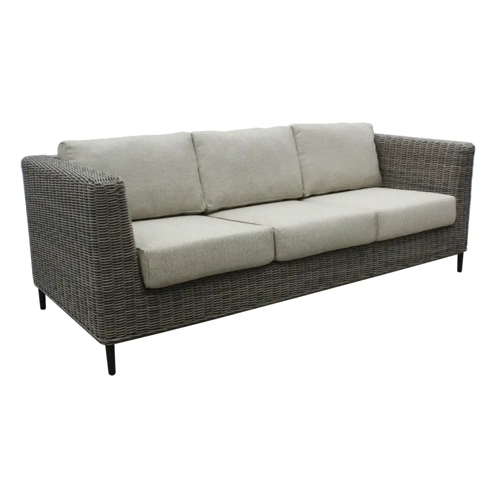Light grey wicker sofa with cushions - lara 3 seater outdoor sofa rattan wicker