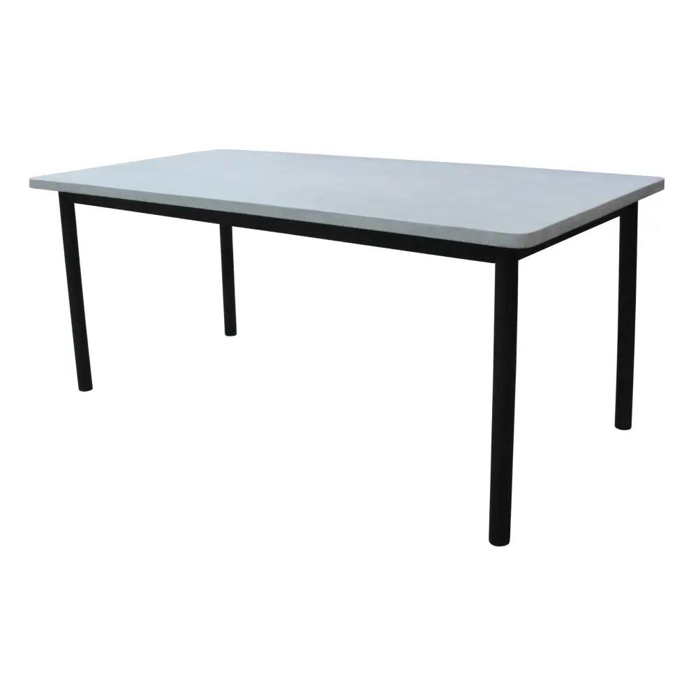 ’aluminium powder coated outdoor dining set with black legged table’