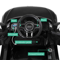 Steering wheel of audi r8 electric ride-on car