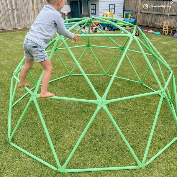 Lifespan kids 2.5m dome climber 2.5 with child playing in green plastic ball