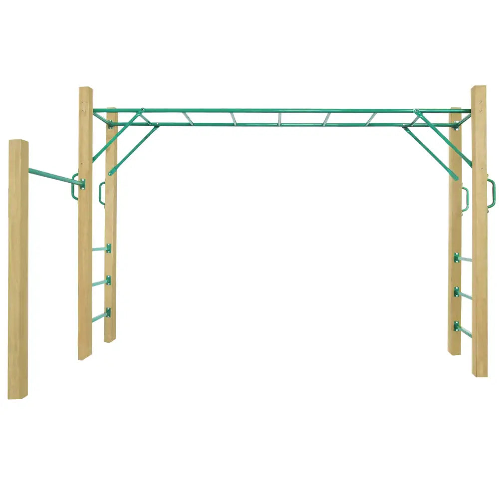 Lifespan kids amazon monkey bar set - green wooden structure