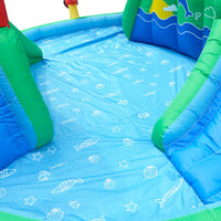 Lifespan kids atlantis slide & splash with blue and green inflatable featuring white and green design