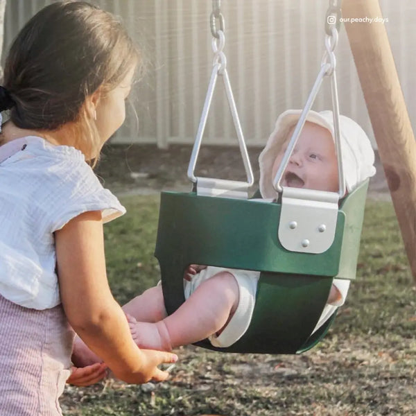 Lifespan kids bucket seat - green: strong weather resistant swing seat for children