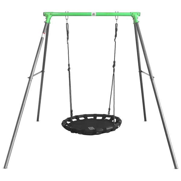 Lifespan kids cellar metal web swing set with green and black seats