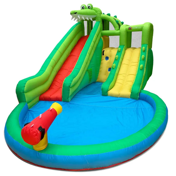Lifespan kids crocadoo slide & splash inflatable water slide with pool