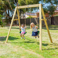 Lifespan kids holt double swingset with children playing