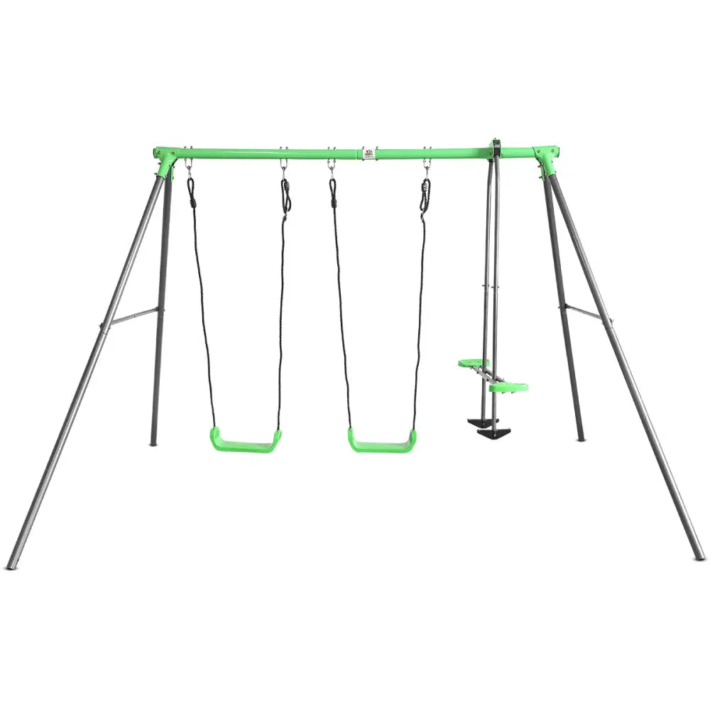 Lifespan kids hurley 2 metal swingset with green plastic seat