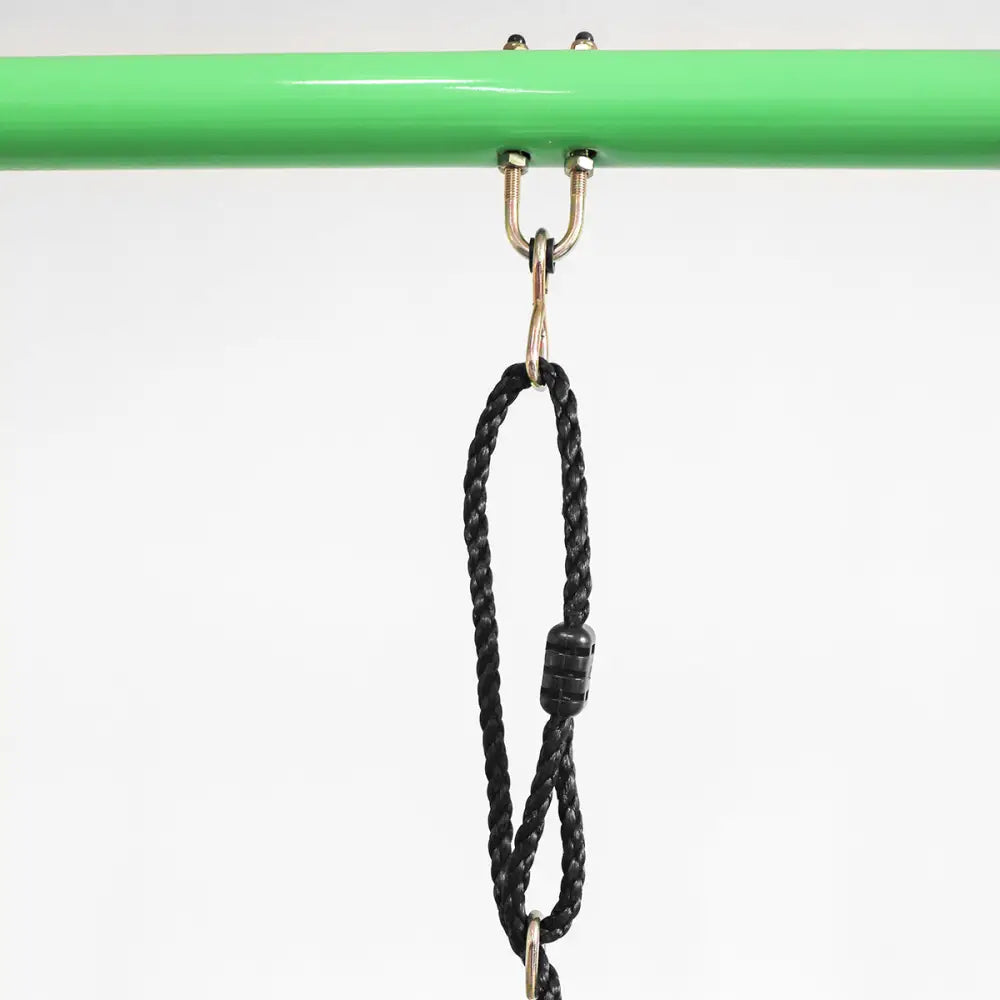 Green metal swing set with attached rope by lifespan kids - hurley 2, optional slide & hoop