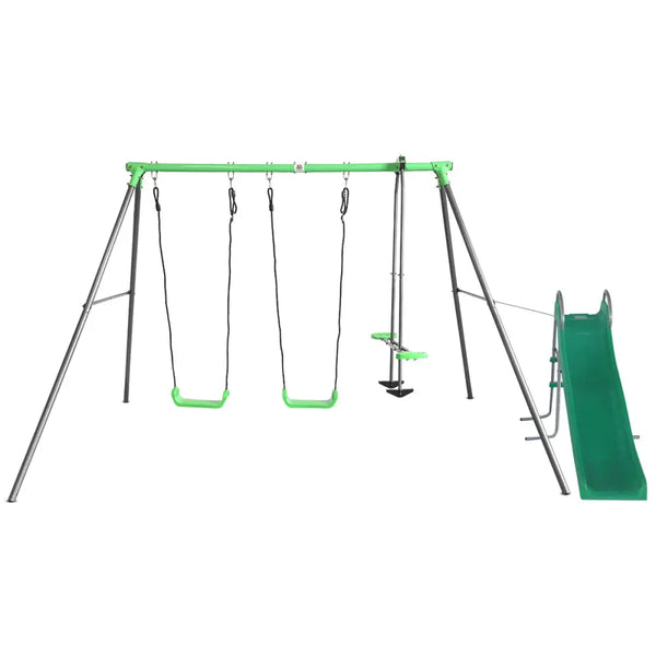 Lifespan kids hurley 2 metal swingset with green plastic seat