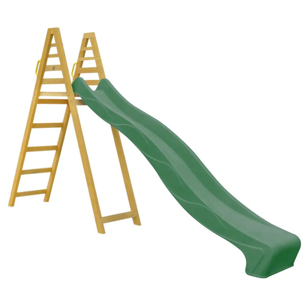 Lifespan kids jumbo climb with wavy slide - treated timber green slide