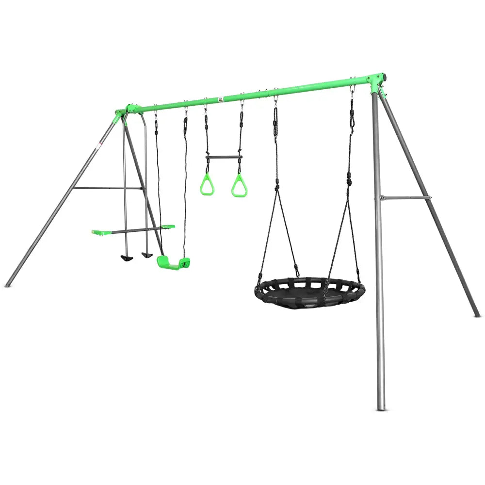 Lifespan kids lynx 4 station swing set with swing bars and swings