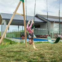 Girl enjoying wesley swing set by lifespan kids