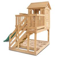 Lifespan kids wooden silverton cubby play centre with slide and stairs