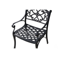 Marco cast aluminium lattice chair x 2 in black metal