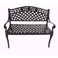 Melissa aluminium bench with lattice design - dark bronze