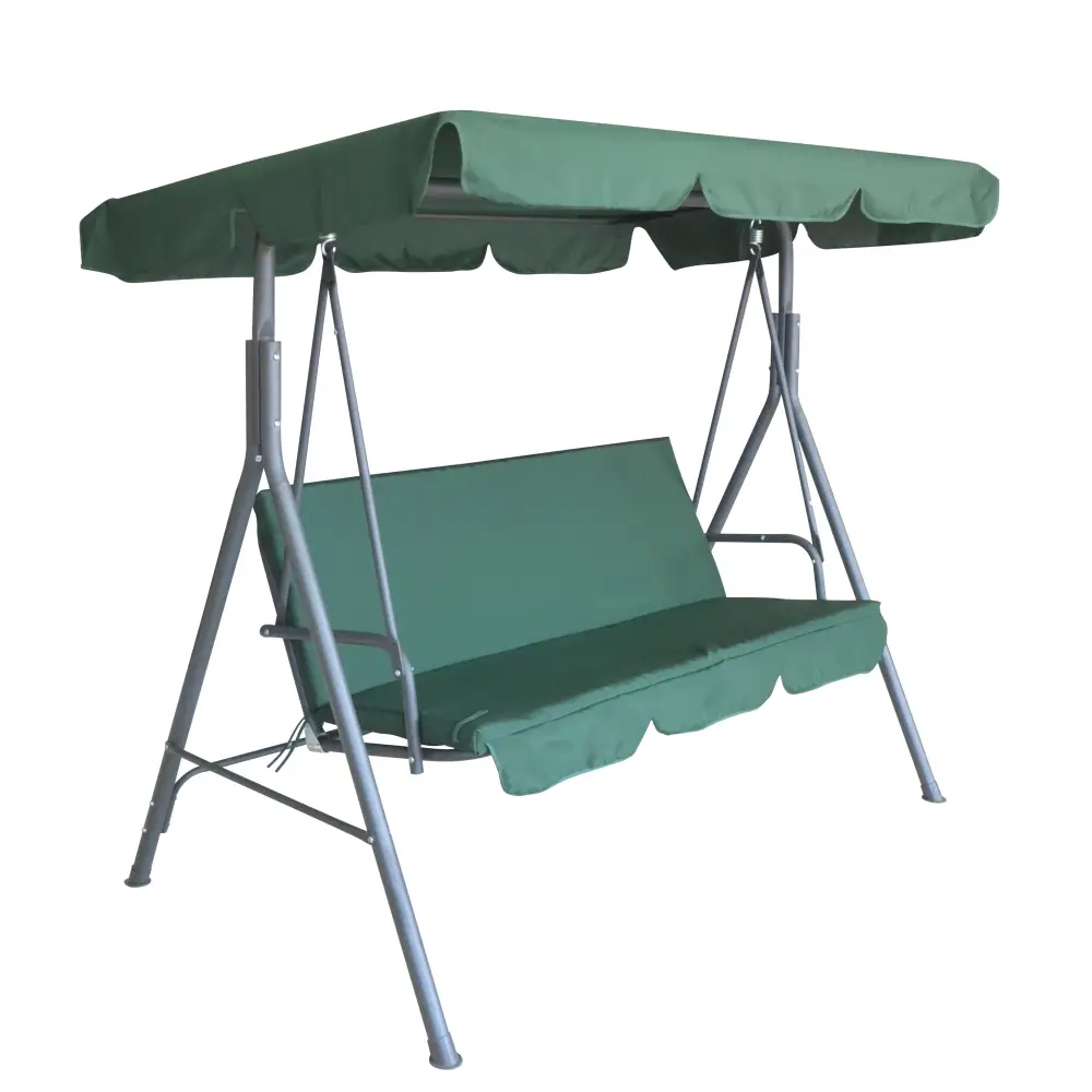 Milano outdoor steel swing bench- 3 seater with canopy