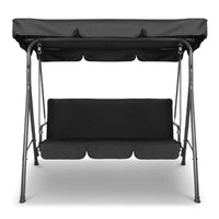 Milano outdoor swing bench seat - 3 seater - black steel swing chair