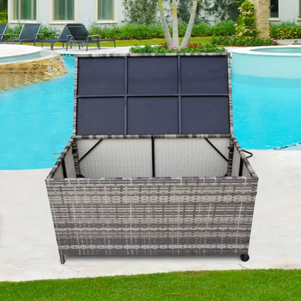 Outdoor pe wicker storage box - ideal for outdoor items year-round