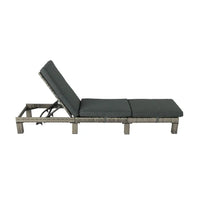 Outdoor Rattan Adjustable Sunbed - Grey