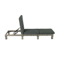 Outdoor Rattan Adjustable Sunbed - Grey