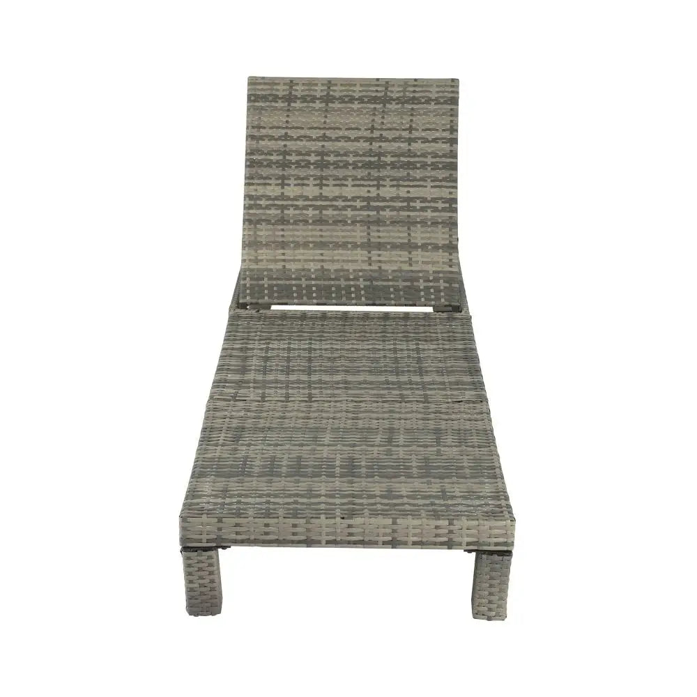 Outdoor Rattan Adjustable Sunbed - Grey