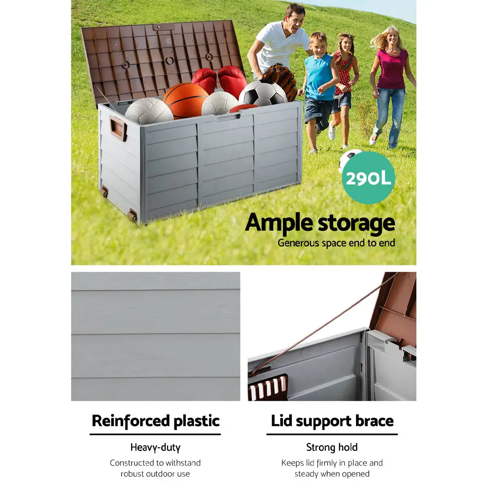 Outdoor Storage Box 290L Lockable - 5 Colours