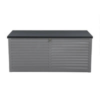Outdoor Storage Box 490L Lockable Garden Bench - Grey & Black, All Black