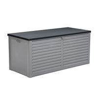 Outdoor Storage Box 490L Lockable Garden Bench - Grey & Black, All Black