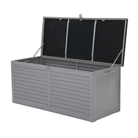 Outdoor Storage Box 490L Lockable Garden Bench - Grey & Black, All Black