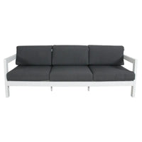 Modern 3-seater outdoor sofa in black and white, perfect for large outdoor areas