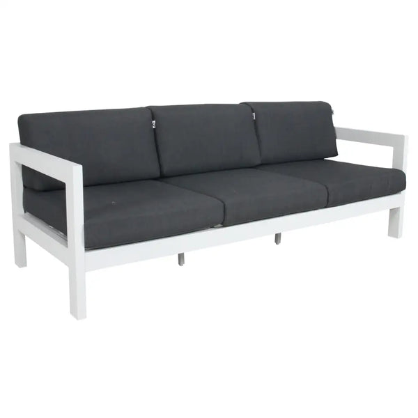 White and black outdoor sofa for large outdoor areas - outie 2 or 3 seater outdoor sofa lounge