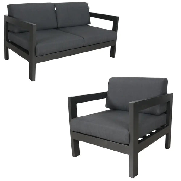 Outie 2pc sets outdoor sofa lounge aluminium frame - d84 x h64, 2-seater sofa - multiple sizes & colours