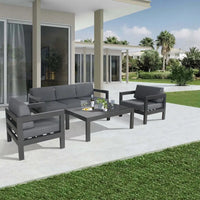 Outdoor aluminium patio furniture set with table and chairs - outie 2pc sets outdoor sofa lounge aluminum frame - options for sizes & colors