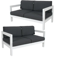 White wood 2-seater outdoor sofa set for outdoor areas - outie 2pc sets outdoor sofa lounge aluminium frame