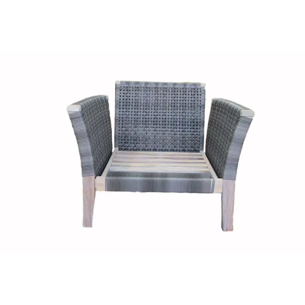 Paradise outdoor armchair with grey rat chair and woven seat