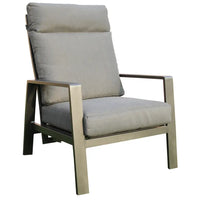 Gray chair with cushion from pearl 4pc outdoor sofa set - perfect for outdoor areas and dining purposes