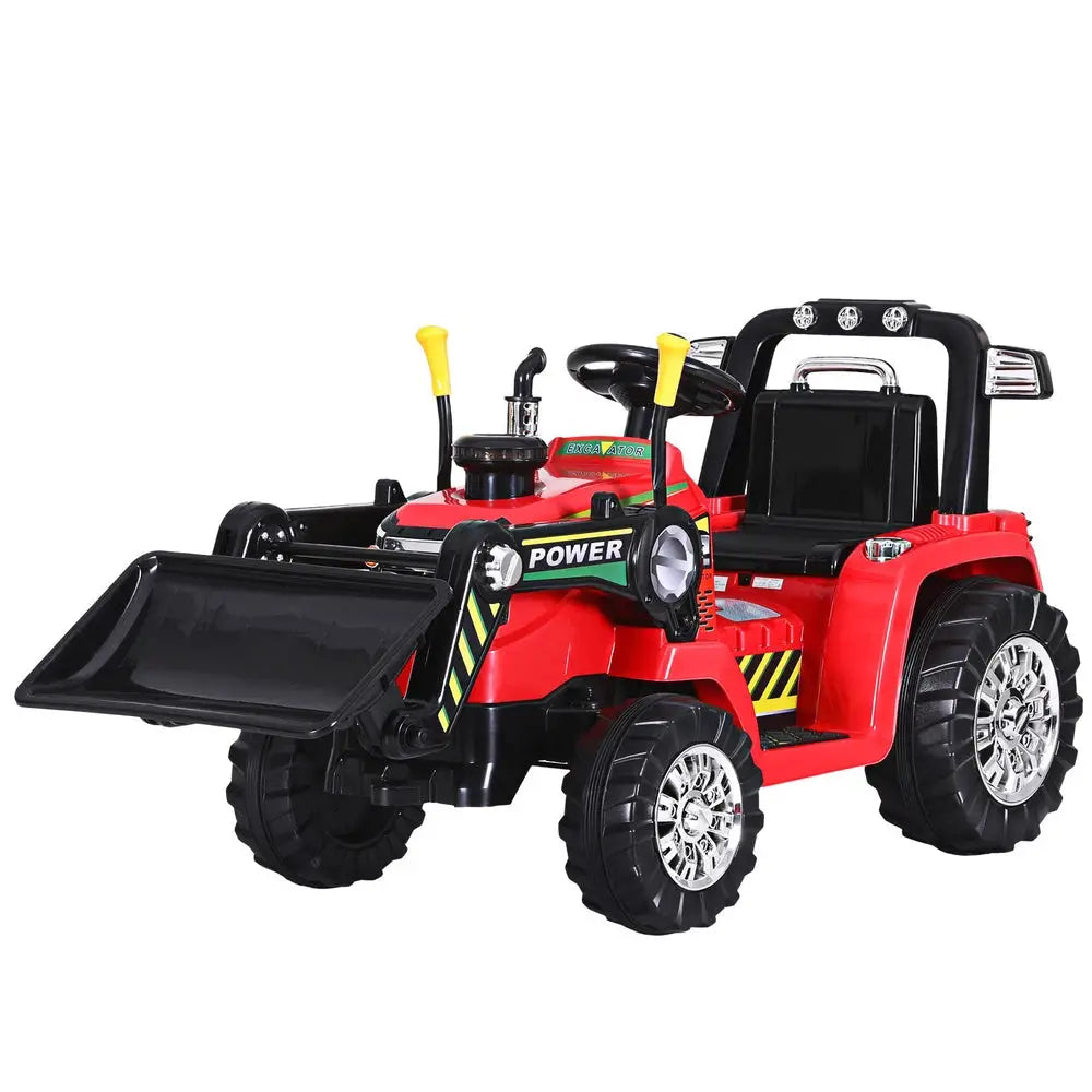 Rigo kids electric ride on car bulldozer digger loader remote 6v - red or yellow 1