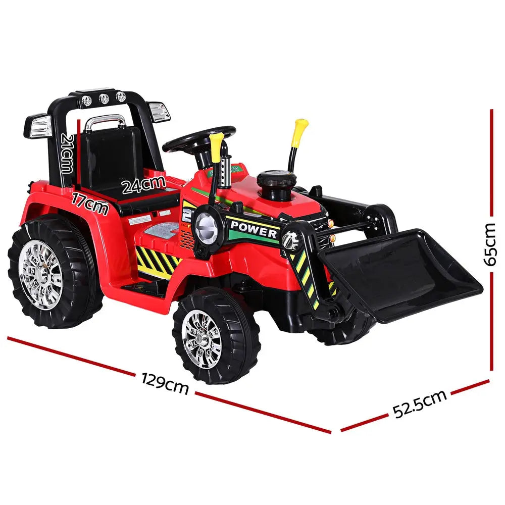 Rigo kids electric ride on car bulldozer digger loader remote 6v - red or yellow 2