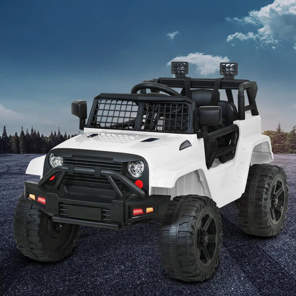 White toy truck with black roof for rigo kids electric ride on car jeep toy cars remote 12v