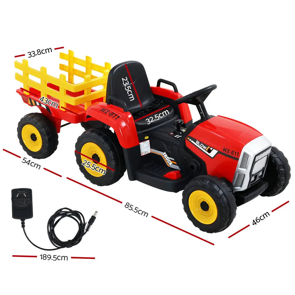 Rigo kids electric ride on car tractor toy with charger - anti-slip tyres
