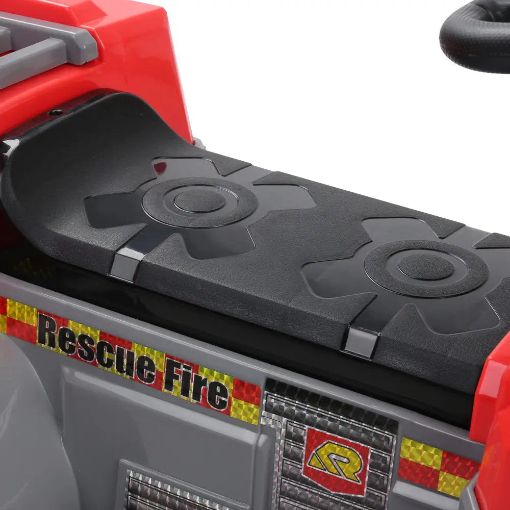 Rigo kids electric ride on fire engine fighting truck toy car 6v - red with steering wheel