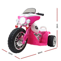 Rigo kids electric ride on patrol police car harley-inspired 6v - pink motorcycle with white helmet and wheels