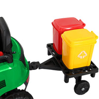 Rigo kids electric ride on street sweeper truck toy cars - green and red trash cans