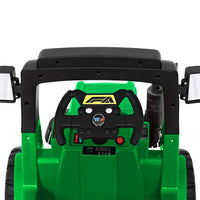 Green toy tractor with black seat - rigo kids electric ride on street sweeper truck toy car