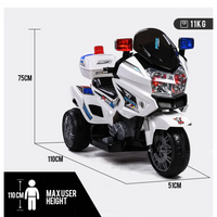 Rovo kids electric ride-on motorcycle police patrol toy trike - white, quality kids ride-on with police helmet