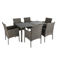 Rural style 6 seater outdoor wicker dining set 3