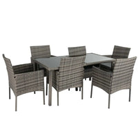 Rural style 6 seater outdoor wicker dining set 2